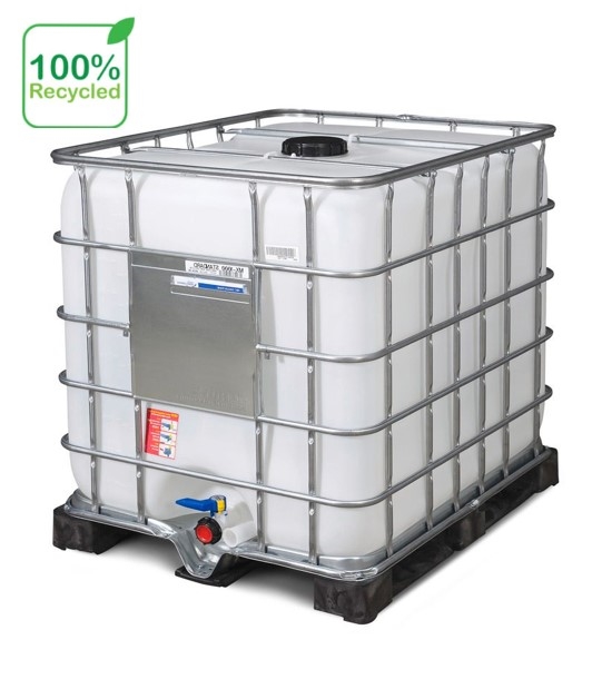 Mix palletank 1000 liter på plastpalle, fødevaregodkendt beholder
