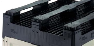 Foldbart plastkar med låg, 120x100x978, 3 meder, billede 1