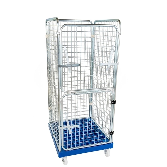 Transportbur, blå bund, 815x724x1650 mm, billede 1