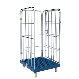 Transportbur, blå bund, 724x815x1550 mm, billede 1