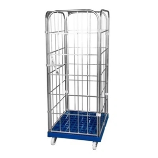Trådbur med rød plastbund, 815 x 724 x 1660 mm