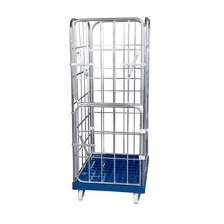 Trådbur med rød plastbund, 815 x 724 x 1850 mm