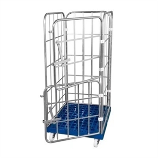 Trådbur med rød plastbund, 815 x 724 x 1850 mm