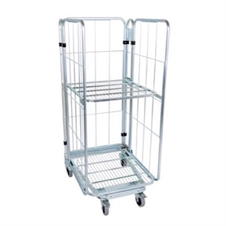 Foldbart transportbur m. klap-op bund, 729x818x1660 mm