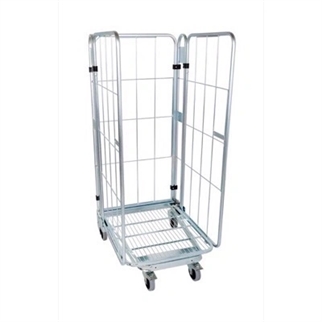 Foldbart transportbur m. fast hylde, 729x818x1660 mm