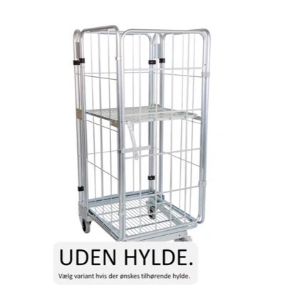 Foldbar rullecontainer m. klap-op bund