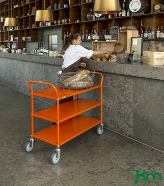 Blåt rullebord m 3 hylder, 1080x480x940 , billede 2