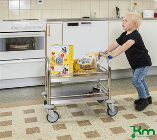 Mini Rustfrit rullebord med 2 hylder, 530x375x550 mm, billede 2