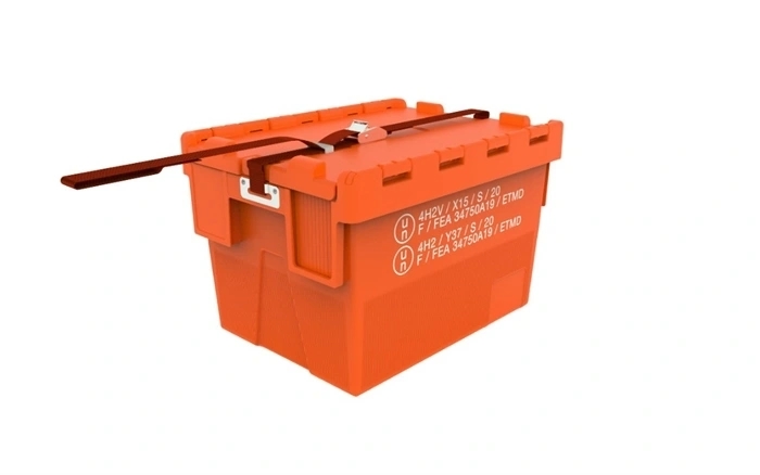 UN Transportkasse, plast, 600x400x310 mm, til farligt gods, billede 3