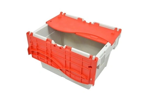 Lille distributionskasse, 2-delt foldelåg, 400x300x250 mm, Grå, blåt låg - fås også, rødt låg, billede 3