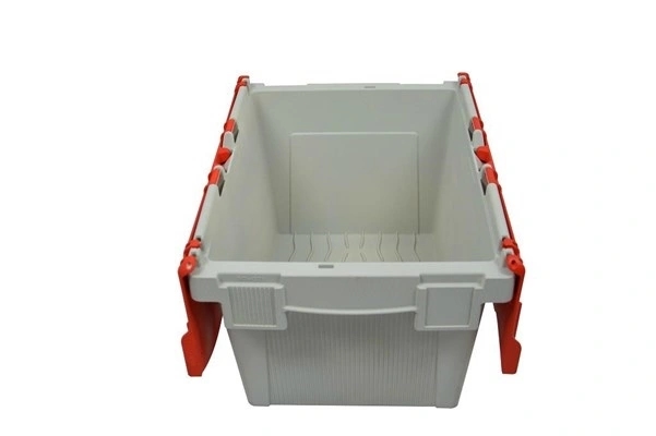 Lille distributionskasse, 2-delt foldelåg, 400x300x250 mm, Grå, blåt låg - fås også, rødt låg, billede 4