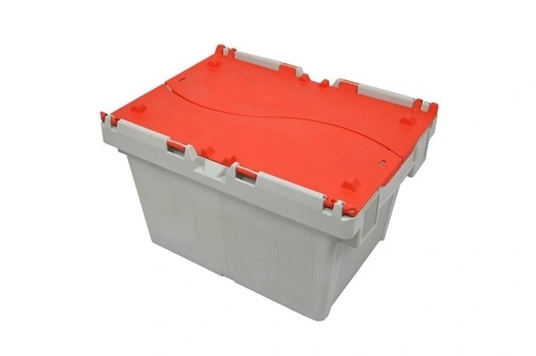 Lille distributionskasse, 2-delt foldelåg, 400x300x250 mm, Grå, blåt låg - fås også, rødt låg, billede 5
