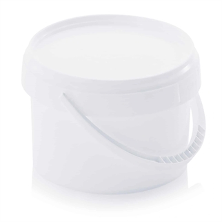 0,55 L plastspand med låg, hvid, billede 1