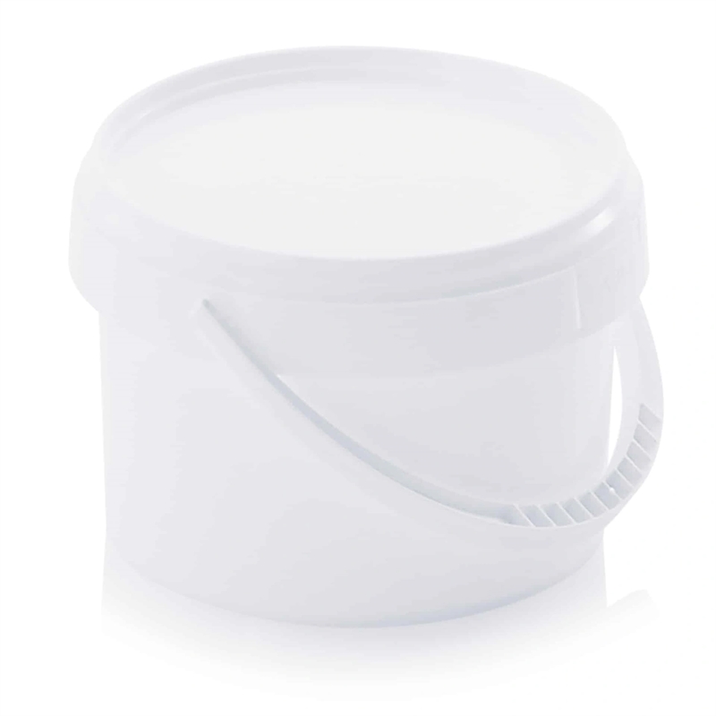 0,55 L plastspand med låg, hvid, billede 1