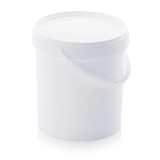 10,8 L plastspand m låg, hvid, billede 1