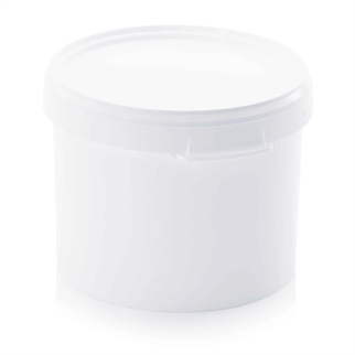 22 L plastspand m låg, hvid, billede 1