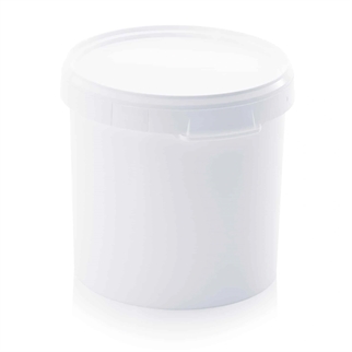 27 L plastspand m låg, hvid, billede 1