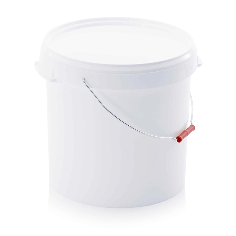 27 L plastspand m metalbøjle, hvid, billede 1
