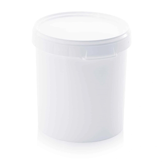 30 L plastspand m låg, hvid, billede 1