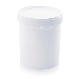32 L plastspand m låg, hvid, billede 1