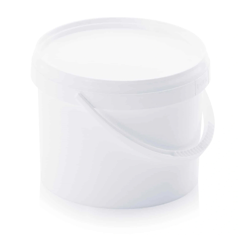 3,2 L plastspand med låg, hvid, billede 1