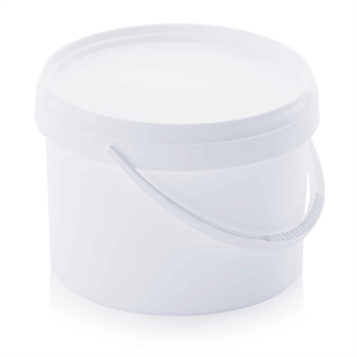 4,4 L plastspand med låg, hvid, billede 1