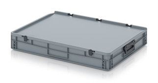 Kuffertkasse, robust, hængslet låg, 2 håndtag - på kortsiderne - 800x600x135 mm