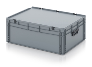 Kuffertkasse, robust, hængslet låg, 2 håndtag - på kortsiderne - 800x600x335 mm